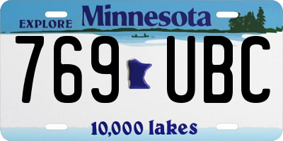 MN license plate 769UBC