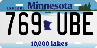 MN license plate 769UBE