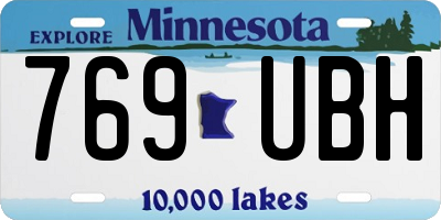 MN license plate 769UBH