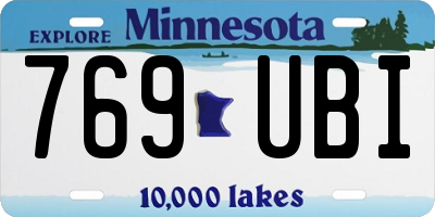 MN license plate 769UBI