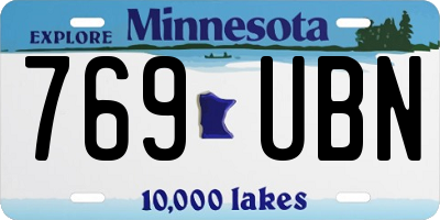 MN license plate 769UBN