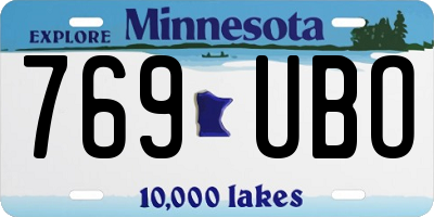 MN license plate 769UBO