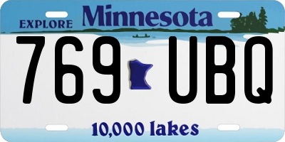 MN license plate 769UBQ