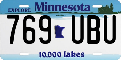 MN license plate 769UBU