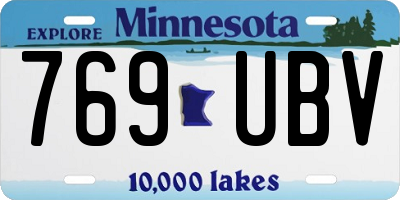 MN license plate 769UBV