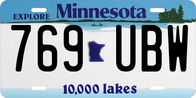 MN license plate 769UBW