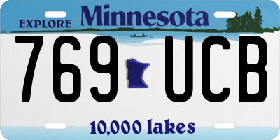 MN license plate 769UCB