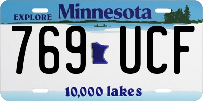 MN license plate 769UCF