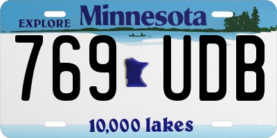 MN license plate 769UDB