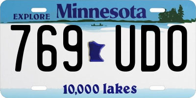MN license plate 769UDO