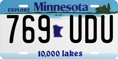 MN license plate 769UDU