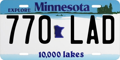 MN license plate 770LAD