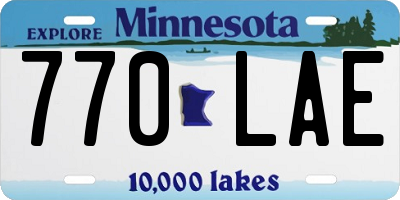 MN license plate 770LAE