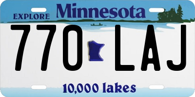 MN license plate 770LAJ