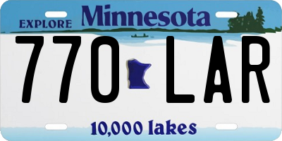 MN license plate 770LAR