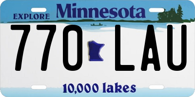 MN license plate 770LAU