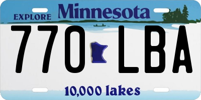 MN license plate 770LBA