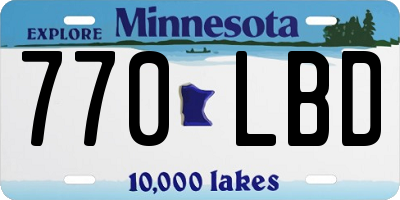 MN license plate 770LBD