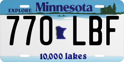 MN license plate 770LBF