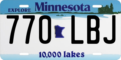 MN license plate 770LBJ