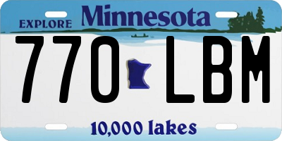 MN license plate 770LBM