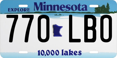 MN license plate 770LBO