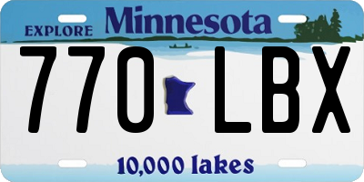 MN license plate 770LBX