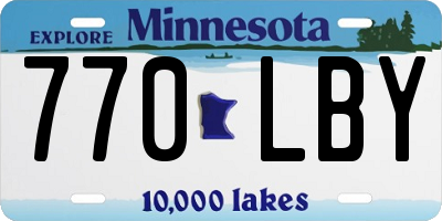 MN license plate 770LBY