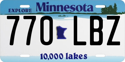 MN license plate 770LBZ