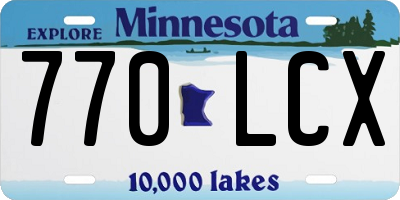 MN license plate 770LCX