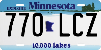 MN license plate 770LCZ