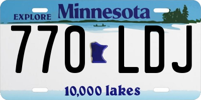 MN license plate 770LDJ