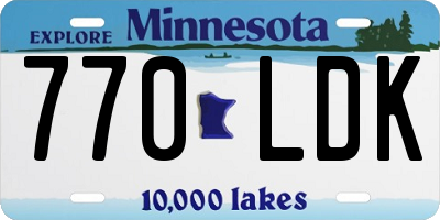 MN license plate 770LDK