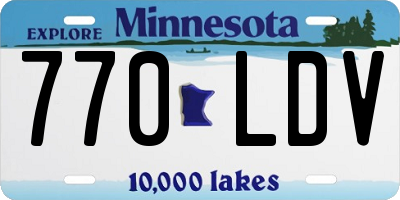MN license plate 770LDV