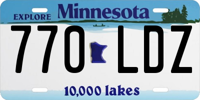 MN license plate 770LDZ