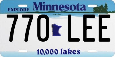 MN license plate 770LEE
