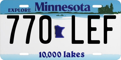 MN license plate 770LEF