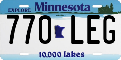 MN license plate 770LEG