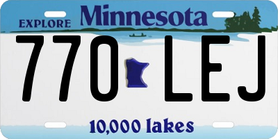 MN license plate 770LEJ