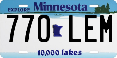 MN license plate 770LEM