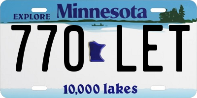 MN license plate 770LET