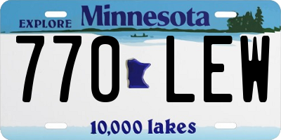 MN license plate 770LEW