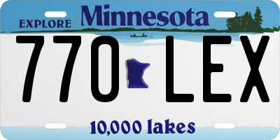 MN license plate 770LEX