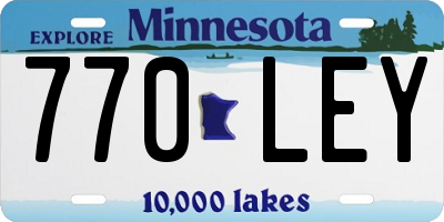 MN license plate 770LEY