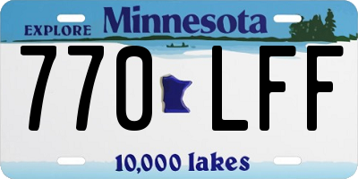 MN license plate 770LFF