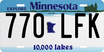 MN license plate 770LFK
