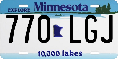 MN license plate 770LGJ