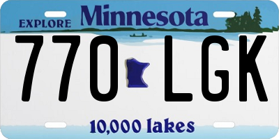 MN license plate 770LGK