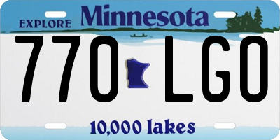 MN license plate 770LGO