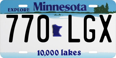 MN license plate 770LGX
